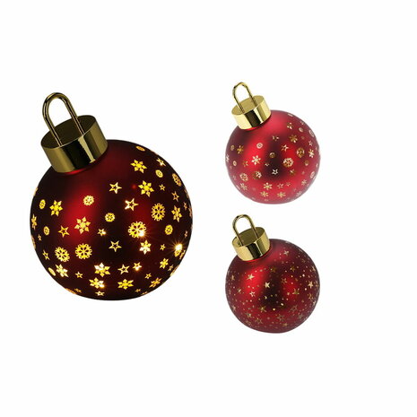 Kerstbal Lifetime Rood Ø 15 cm LED Licht 2