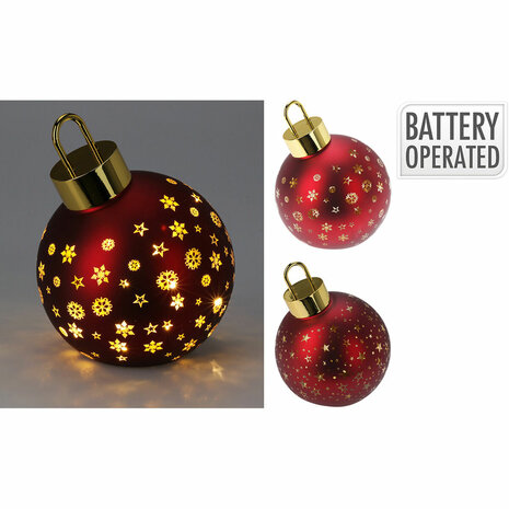Kerstbal Lifetime Rood Ø 15 cm LED Licht 3