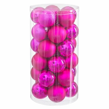 Kerstballen Fuchsia Plastic Ø 6 cm (30 Stuks) 2