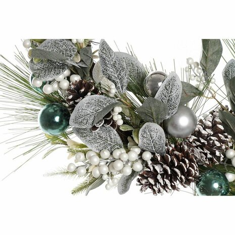 Kerstkroon DKD Home Decor Blauw Wit Bruin PVC 60 x 60 x 12 cm 2