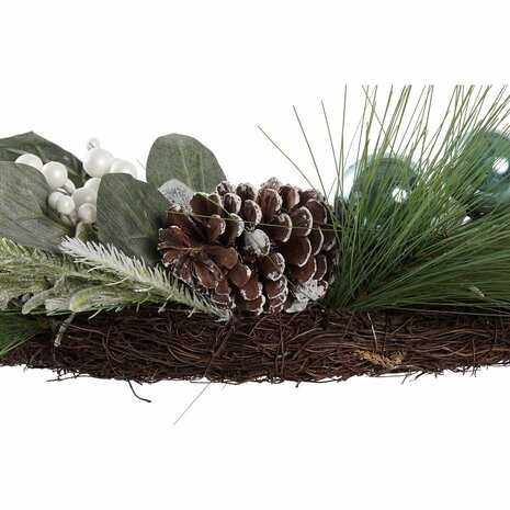 Kerstkroon DKD Home Decor Blauw Wit Bruin PVC 60 x 60 x 12 cm 4