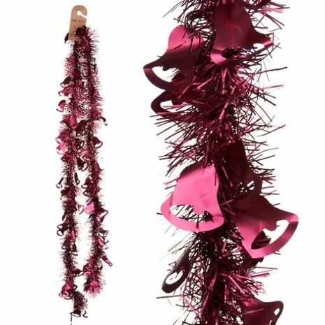 Kerstkrans Klatergoud (Afzuig)kappen Fuchsia Plastic 12 x 12 x 200 cm (36 Stuks) 2