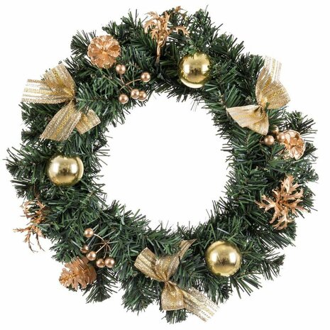 Kerstkroon Goud Groen PVC Ananas 40 x 40 x 7 cm 1