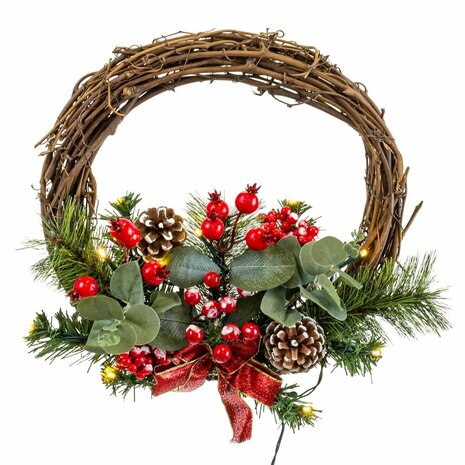 Kerstkroon Multicolour PVC Rotan 30 x 30 x 10 cm 1