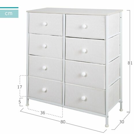 Ladekast Max Home Wit 80 x 81 x 30 cm 4
