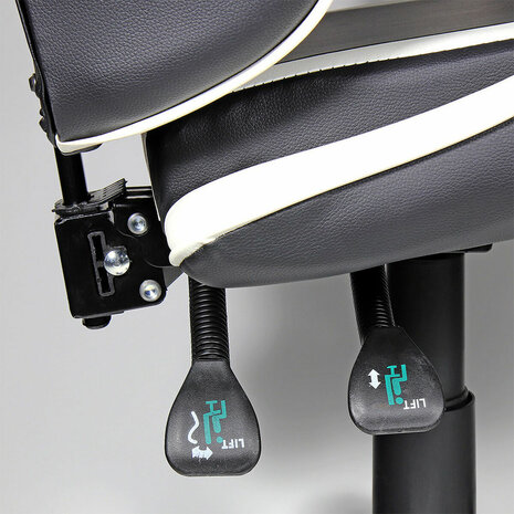 Gaming stoel EDM Wit Zwart 4