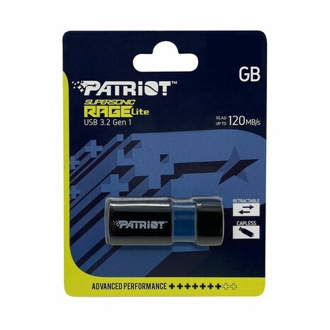 USB stick Patriot Memory Supersonic Rage Lite Zwart Zwart/Blauw 64 GB 3