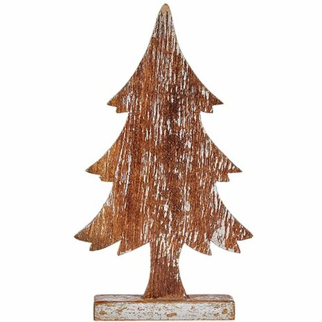 Decoratieve figuren Kerstboom Zilverkleurig Hout 5 x 39 x 21 cm (6 Stuks) 2