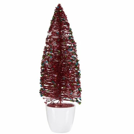 Decoratieve figuren Kerstboom Rood Plastic 10 x 33 x 10 cm (6 Stuks) 2