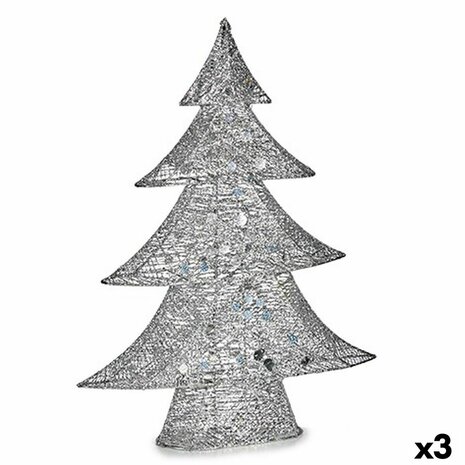 Decoratieve figuren Kerstboom Metaal Zilverkleurig 12 x 59,5 x 48,5 cm (3 Stuks) 1