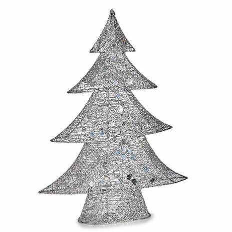 Decoratieve figuren Kerstboom Metaal Zilverkleurig 12 x 59,5 x 48,5 cm (3 Stuks) 2