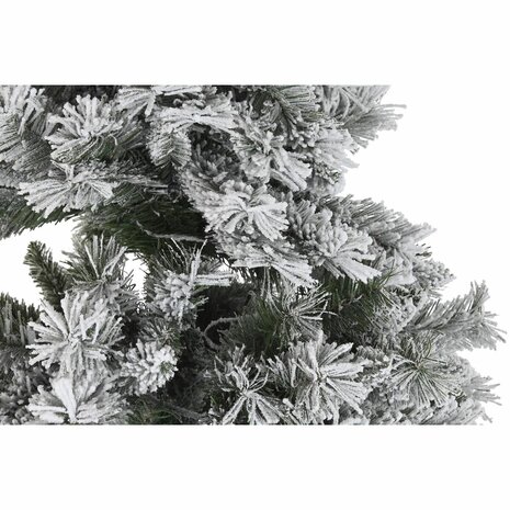 Kerstboom DKD Home Decor Wit Groen Metaal Polyethyleen Besneeuwd 130 x 130 x 218 cm 5