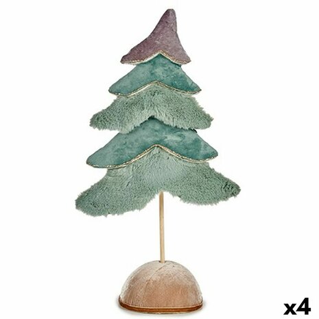 Kerstboom Fluweel Turkoois 16 x 55 x 29 cm (4 Stuks) 1