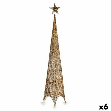 Kerstboom Ster Toren Gouden Metaal Plastic 34 x 154 x 34 cm (6 Stuks) 1