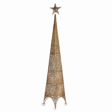 Kerstboom Ster Toren Gouden Metaal Plastic 34 x 154 x 34 cm (6 Stuks) 2