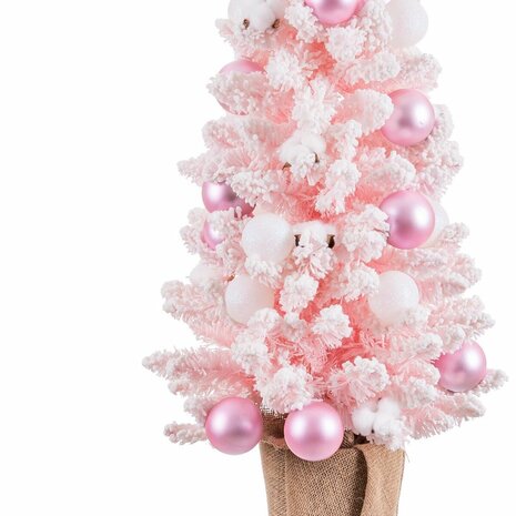 Kerstboom Roze PVC Blommor Ballen 30 x 30 x 90 cm 2