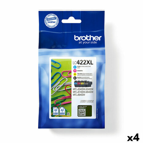 Originele inktcartridge Brother LC422XL Zwart/Cyaan/Magenta/Geel (4 Stuks) 1