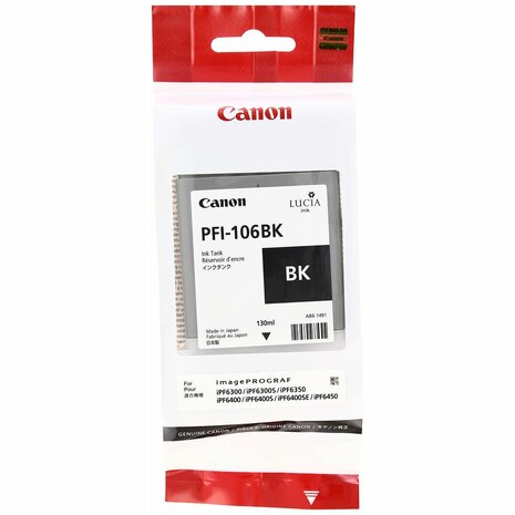 Originele inktcartridge Canon PFI-106 BK Zwart 2