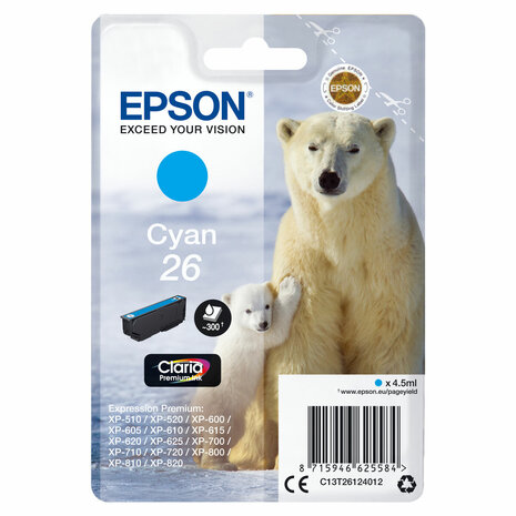 Originele inktcartridge Epson C13T26124012 Cyaan 1