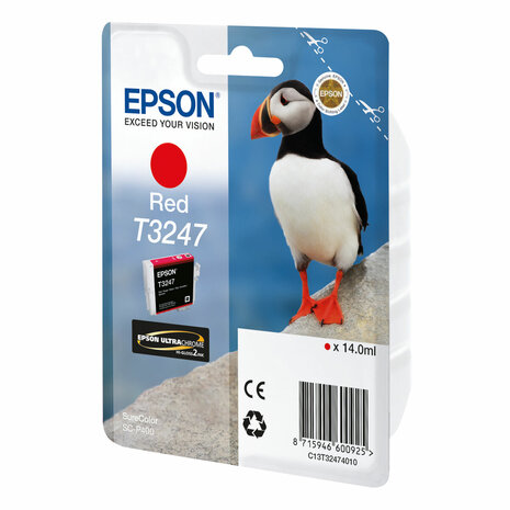 Originele inktcartridge Epson T3247 Red Zwart Rood 1