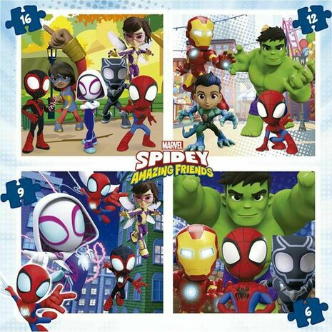 Set van 4 Puzzels Spidey & His Amazing Friends 43 Onderdelen 3