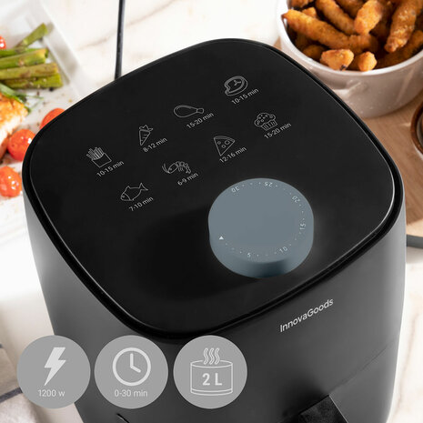 Airfryer InnovaGoods Fryinn Lite 2000 Zwart 1200 W 2 L 5