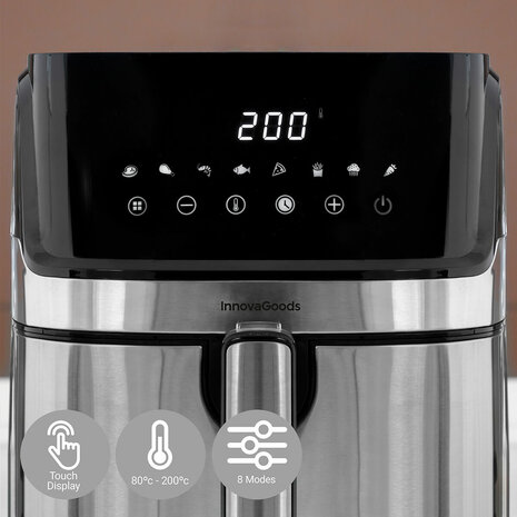 Airfryer InnovaGoods Fryinn Pro 5500 Zwart 1700 W 5,5 L Roestvrij staal 5