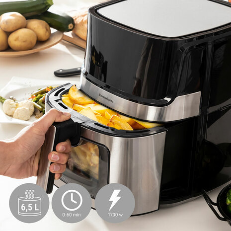 Airfryer InnovaGoods Fryinn View 6500 Zwart 1700 W 6,5 L Roestvrij staal 4