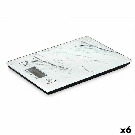 Keukenweegschaal 5 kg Marmer Wit 14 x 2 x 20 cm (6 Stuks) 1