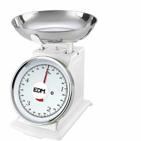 Retro keukenweegschaal EDM Wit 5 kg 20,5 x 4 cm 1