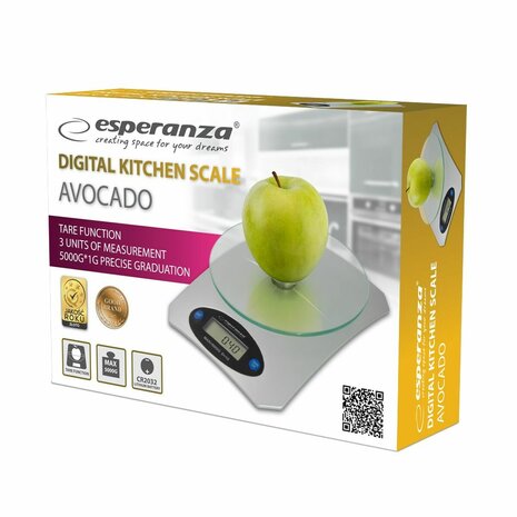 Keukenweegschaal Esperanza EKS006 Zilverkleurig 5 kg 3