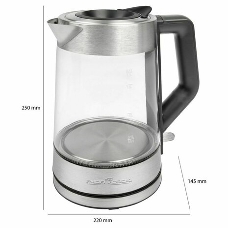 Waterkoker Proficook PC-WKS 1190 G Zilverkleurig 2200 W 1,7 L 4