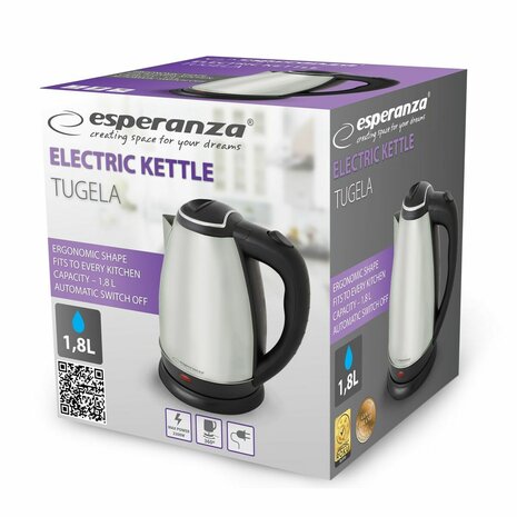 Waterkoker Esperanza EKK104X Roestvrij staal Plastic 2200 W 1,8 L 2