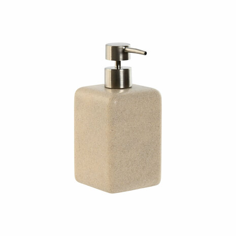 Zeepdispenser Home ESPRIT Crème Zilverkleurig Hars Polyethyleen 8 x 8 x 18 cm 1