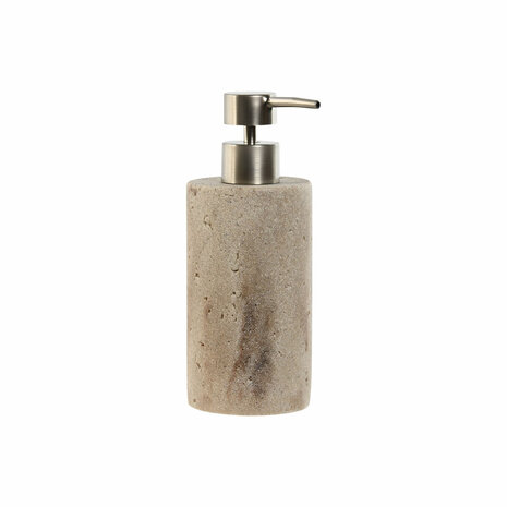 Zeepdispenser Home ESPRIT Crème Zilverkleurig Hars Polyethyleen Marmer 7 x 7 x 17,5 cm 1