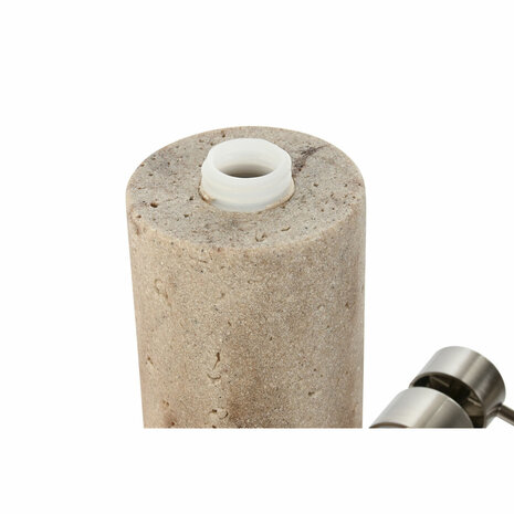 Zeepdispenser Home ESPRIT Crème Zilverkleurig Hars Polyethyleen Marmer 7 x 7 x 17,5 cm 3