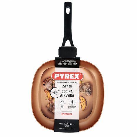 Gladde Grillpan Pyrex Action Vierkant Metaal Ø 28 cm 1