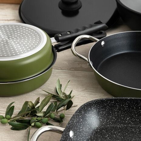 Deksel Braadpan Quid Naturalia Zwart Metaal 28 cm Tortilla&apos;s 3