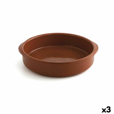 Sauspan Raimundo Keramisch Bruin (Ø 32 cm) (3 Stuks) 1