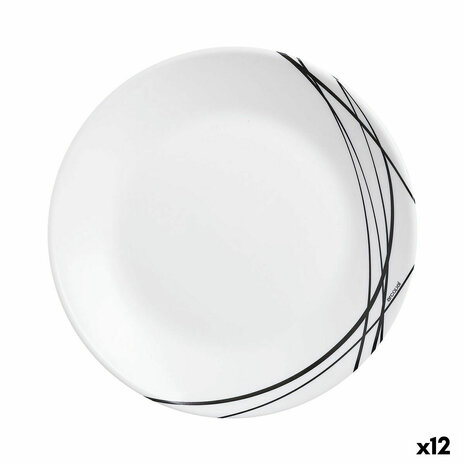 Dessertbord Arcopal Domitille Negro Tweekleurig Glas Ø 18 cm (12 Stuks) 1