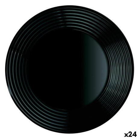 Diep bord Luminarc Harena Zwart Glas (Ø 23,5 cm) (24 Stuks) 1