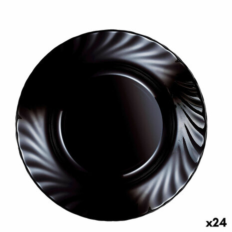 Diep bord Luminarc Trianon Zwart Glas (ø 22,5 cm) (24 Stuks) 1