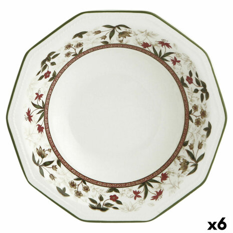 Diep bord Queen´s By Churchill Assam Gebloemd Keramisch Porslin Ø 20,5 cm (6 Stuks) 1