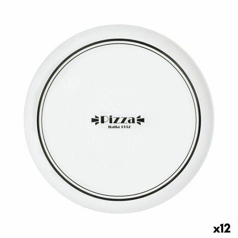 Pizzabord Luminarc Firend&apos;s Time Bistro Wit Zwart Glas Ø 32 cm (12 Stuks) 1