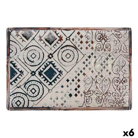 Serveerschaal La Mediterránea Grecia Porselein Rechthoekig 30 x 20 x 2,5 cm (6 Stuks) 1