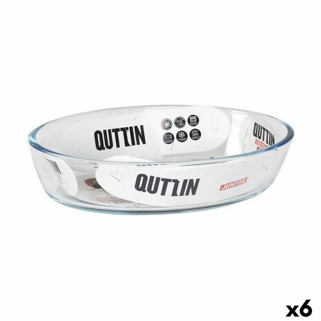 Serveerschaal Quttin 700 ml Glas Ovalen (6 Stuks) 1