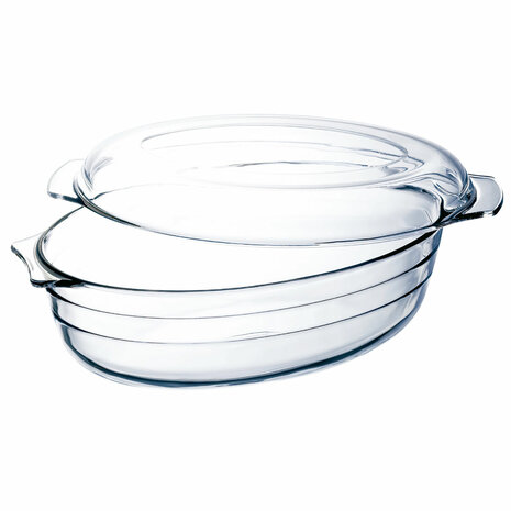Serveerschaal Ô Cuisine Ocuisine Vidrio Met deksel 3 L 1,1 L Transparant Glas 3 Stuks 2