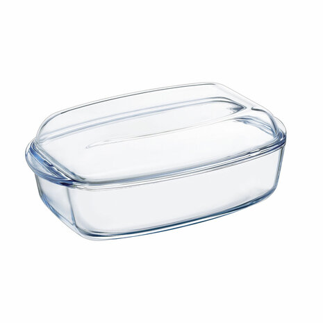 Serveerschaal Pyrex Classic Met deksel 4,5 L 38 x 22 x 11 cm Transparant Glas (3 Stuks) 2