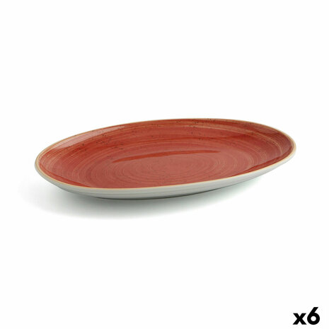 Serveerschaal Ariane Terra Ovalen Keramisch Rood (Ø 32 cm) (6 Stuks) 1