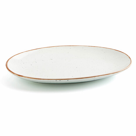 Serveerschaal Ariane Terra Ovalen Keramisch Beige (Ø 26 cm) (12 Stuks) 4